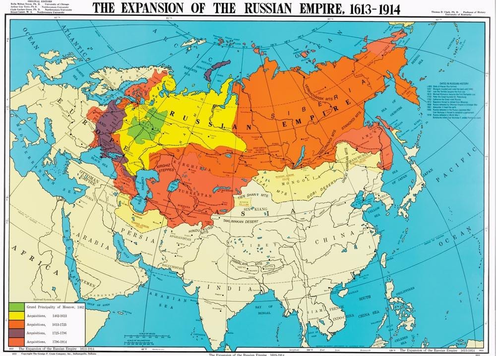 карта России 1914