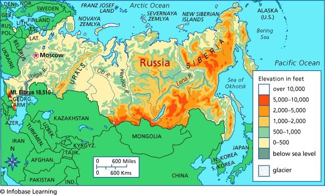 возвышенность на карте России