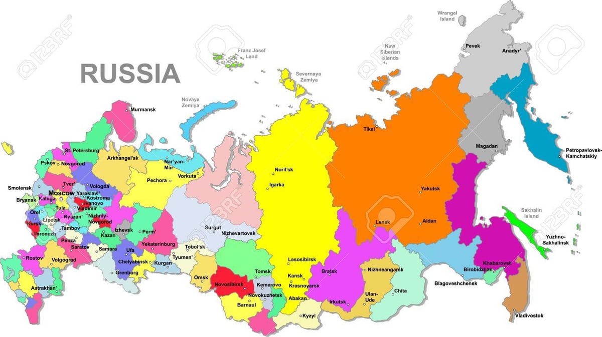 карта Российской Федерации
