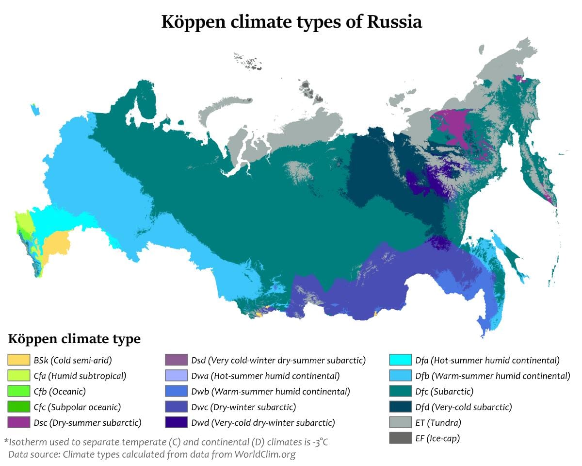 карта России дождь
