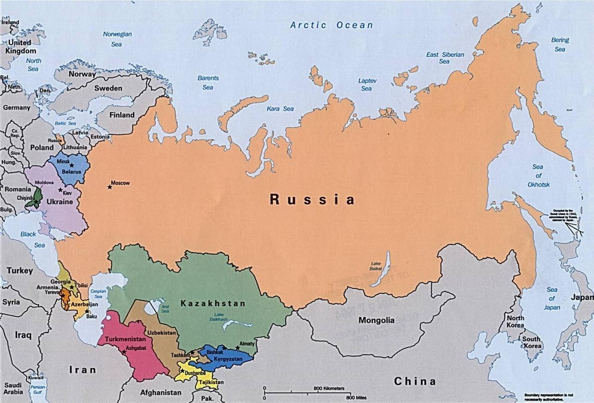 Русский континенте карте