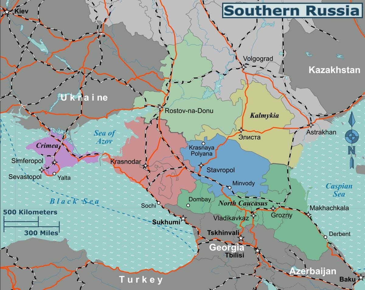 карта Юга России