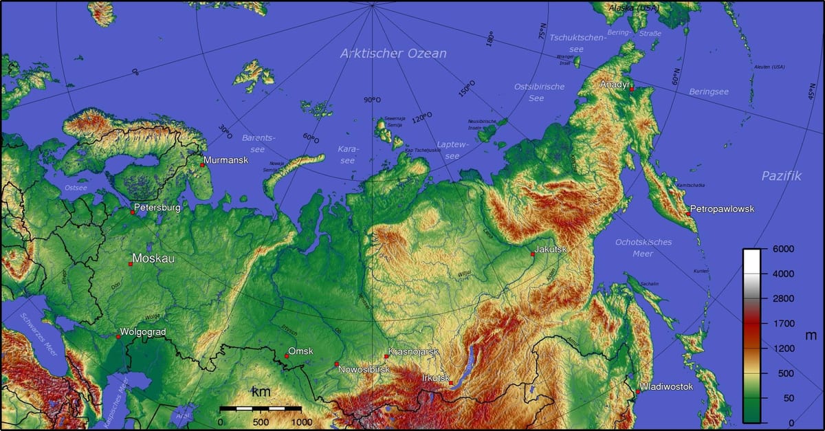 топографическая карта России