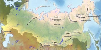 Горы России на карте