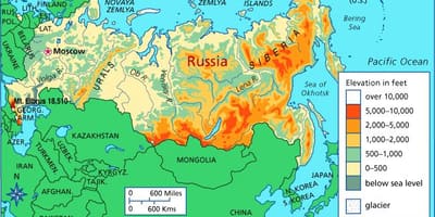 Возвышенность на карте России