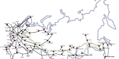 Железнодорожный карте России