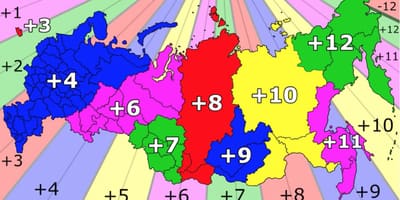 Часовые пояса России карта