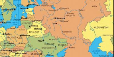 Восточная Европа и Россия на карте