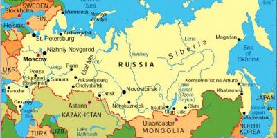 России и окружающих странах карте